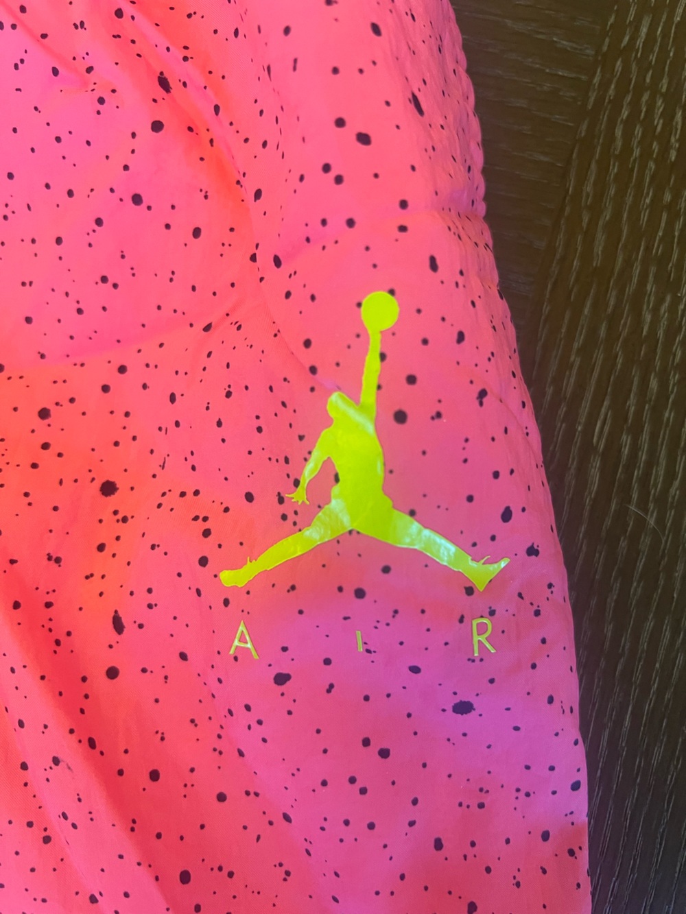 Jordan Pink Swim Shorts with Black Speckle and Red Jumpman - Picture 2 of 4